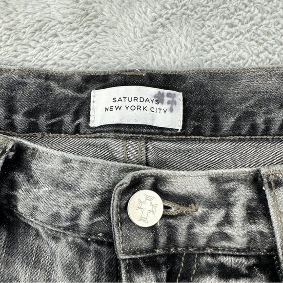 Saturdays NYC Men's Slim Fit Luke Denim 32x26 Light Gray - Picture 9 of 12